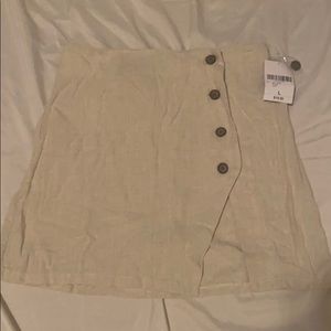 NWT F21 Natural Linen-look Mini Skirt with Slit
